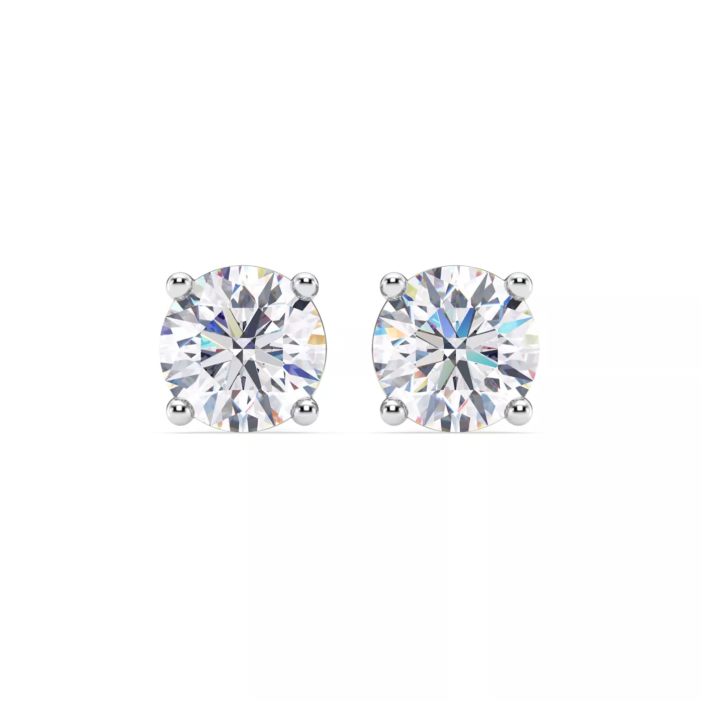 Classic Four-Prong Stud 14K White Gold Engagement Ring