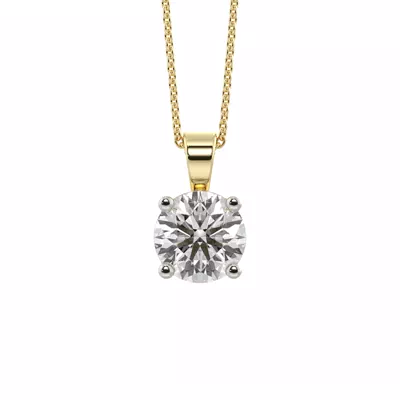 Classic Solitaire Lab Diamond Vermeil Necklace (1.00 ct. tw.)