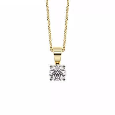 Classic Solitaire Lab Diamond Vermeil Necklace (.25 ct. tw.)