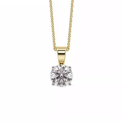 Classic Solitaire Lab Diamond Vermeil Necklace (.50 ct. tw.)