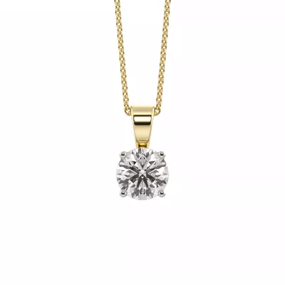 Classic Solitaire Lab Diamond Vermeil Necklace (.75 ct. tw.)