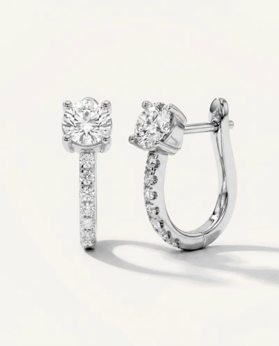 Round Spotlight Lab Diamond Huggie Earrings