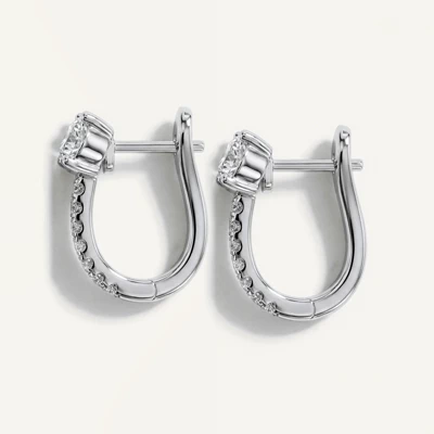Round Spotlight Lab Diamond Huggie Earrings