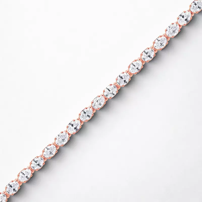 14K Rose Gold Oval Lab Diamond East-West Tennis Bracelet (7 ct. tw.)