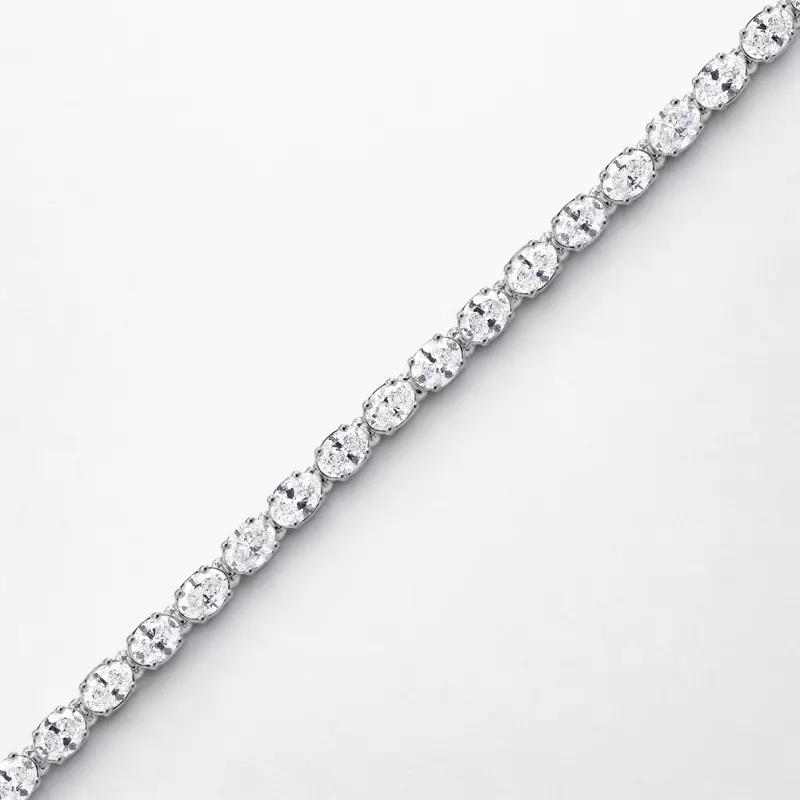 14K White Gold Oval Lab Diamond East-West Tennis Bracelet (7 ct. tw.)