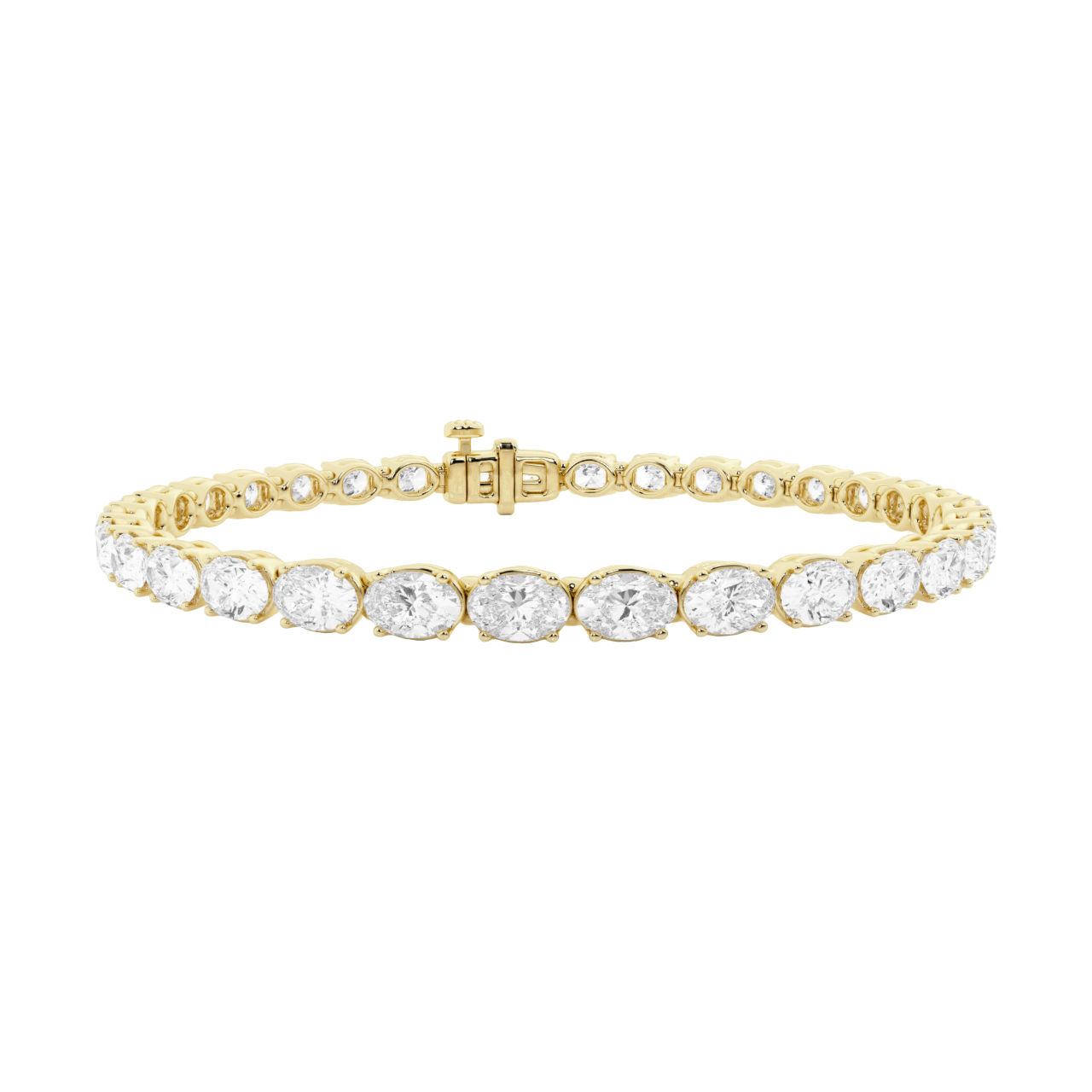 Oval Lab Diamond East-West Tennis Bracelet (8 ct. tw.)-14K Yellow Gold