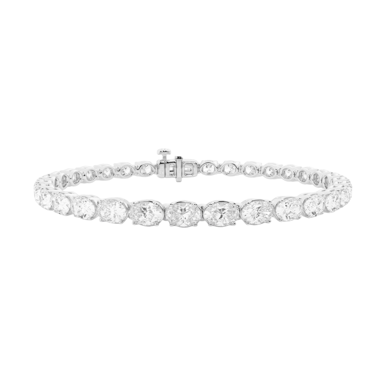 Oval Lab Diamond East-West Tennis Bracelet (8 ct. tw.)-Platinum