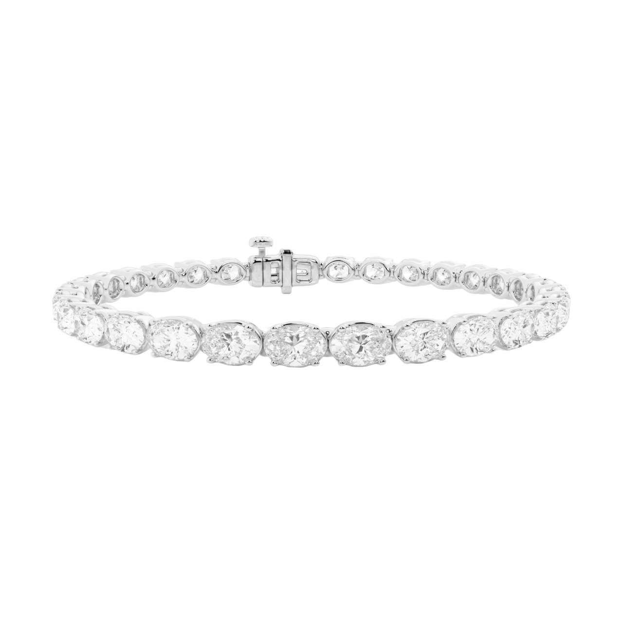 Oval Lab Diamond East-West Tennis Bracelet (9 ct. tw.)-14K White Gold