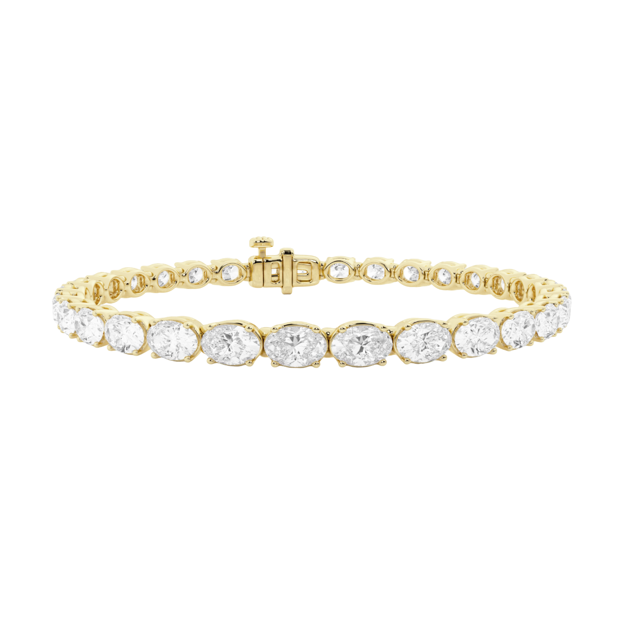 Oval Lab Diamond East-West Tennis Bracelet (9 ct. tw.)-14K Yellow Gold