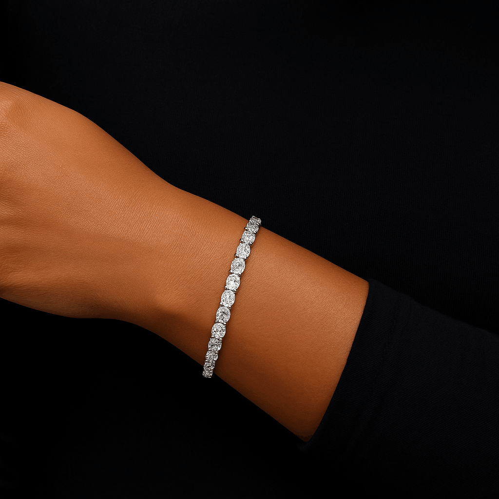 Oval Lab Diamond East-West Tennis Bracelet (10 ct. tw.)-Platinum