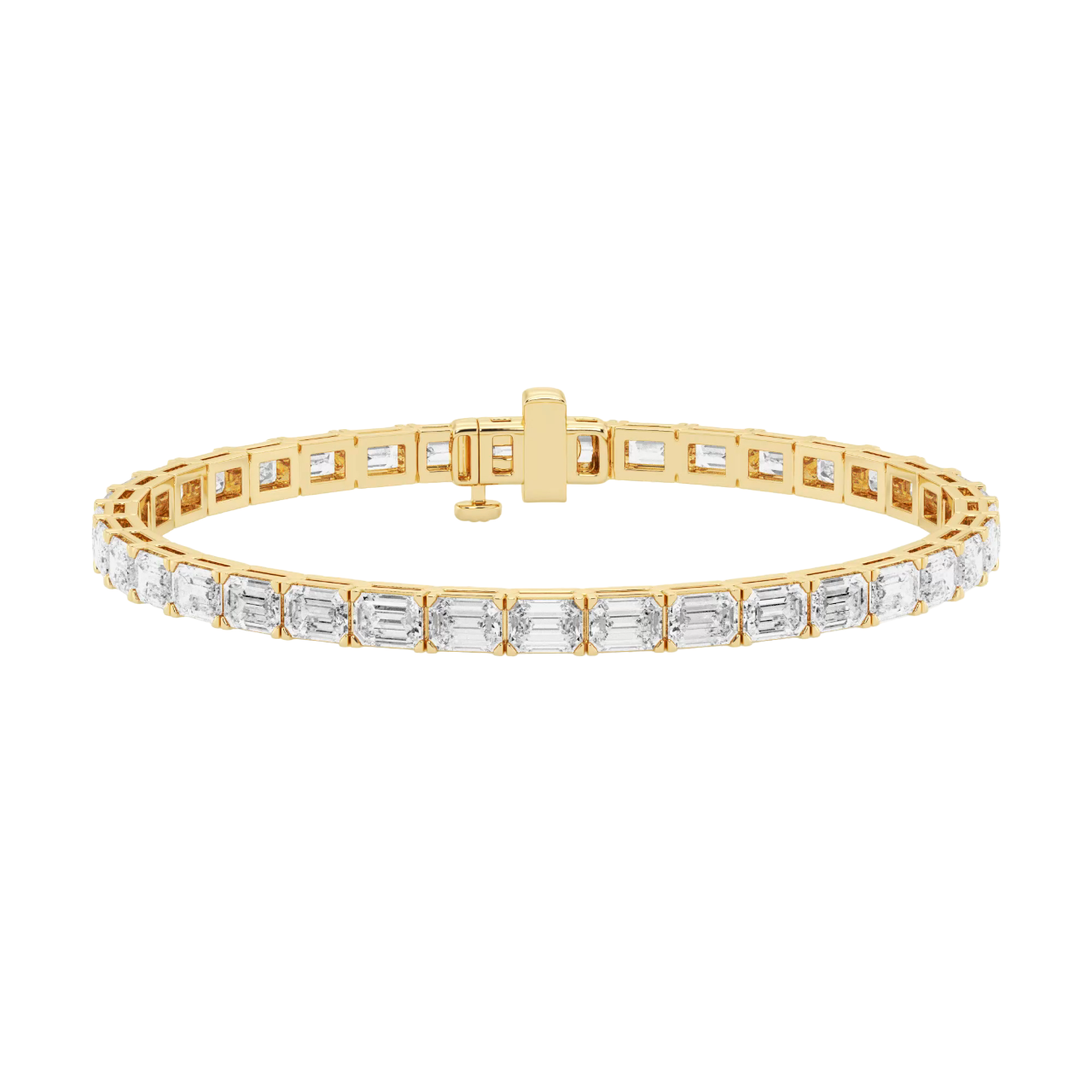 Emerald Lab Diamond East-West Tennis Bracelet (12 1/5 ct. tw.)-14K Yellow Gold