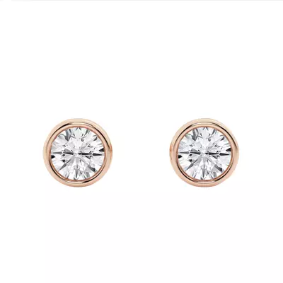 Round Lab Diamond Bezel Stud Earrings (1/2 ct. tw.)