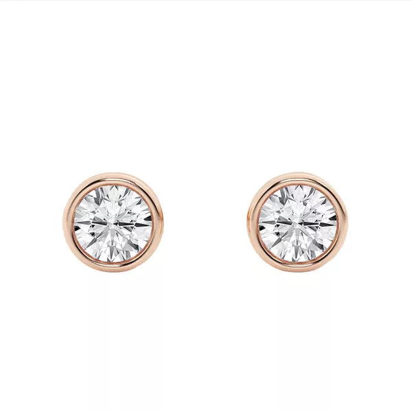 Round Lab Diamond Bezel Stud Earrings (1/2 ct. tw.)