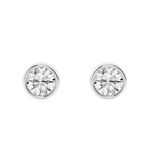 Round Lab Diamond Bezel Stud Earrings (1/2 ct. tw.)