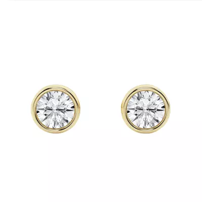 Round Lab Diamond Bezel Stud Earrings (1/2 ct. tw.)