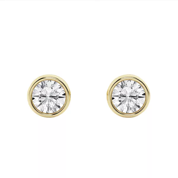 Round Lab Diamond Bezel Stud Earrings (1/2 ct. tw.)