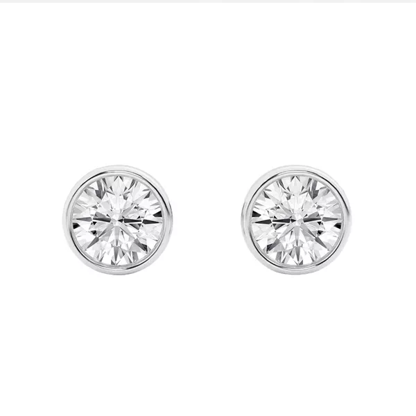 Round Lab Diamond Bezel Stud Earrings (1 1/2 ct. tw.)