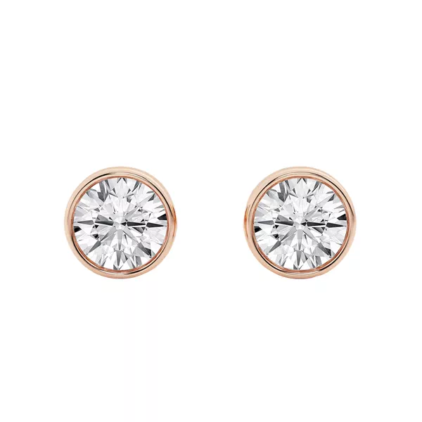 Round Lab Diamond Bezel Stud Earrings (2 ct. tw.)