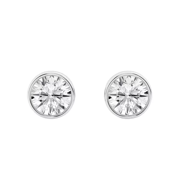 Round Lab Diamond Bezel Stud Earrings (2 ct. tw.)