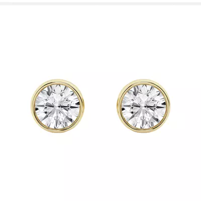 Round Lab Diamond Bezel Stud Earrings (2 ct. tw.)