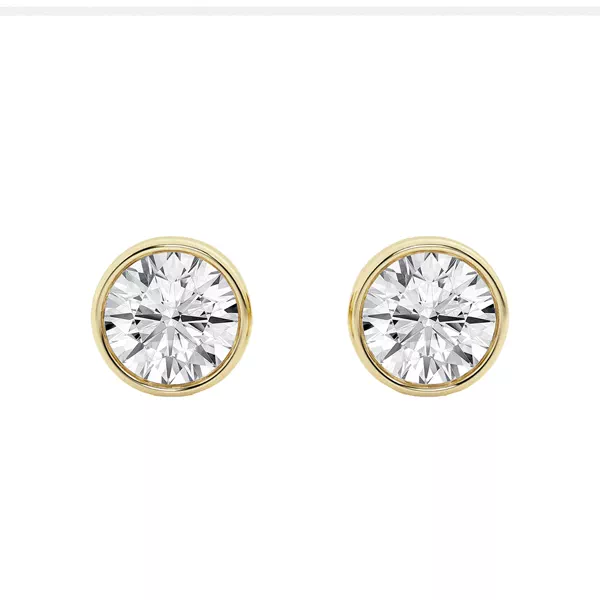 Round Lab Diamond Bezel Stud Earrings (2 ct. tw.)