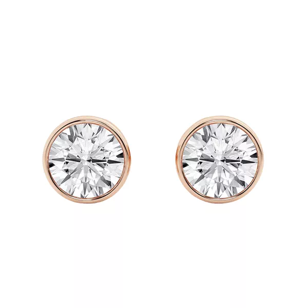Round Lab Diamond Bezel Stud Earrings (3 ct. tw.)