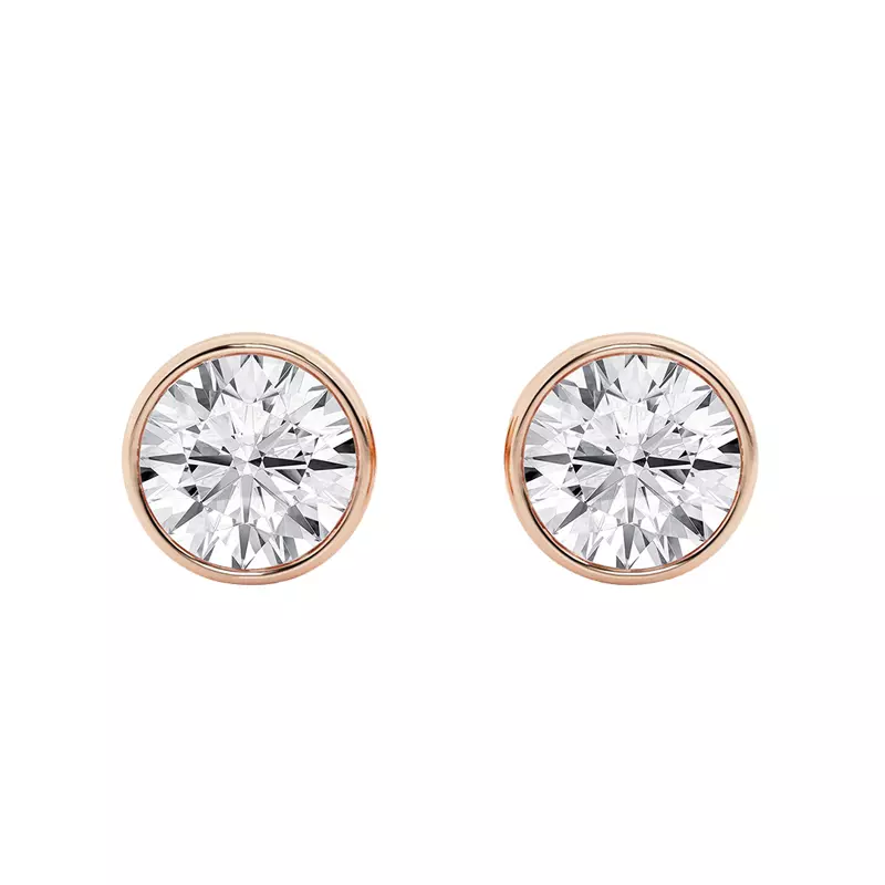Round Lab Diamond Bezel Stud Earrings (3 ct. tw.)