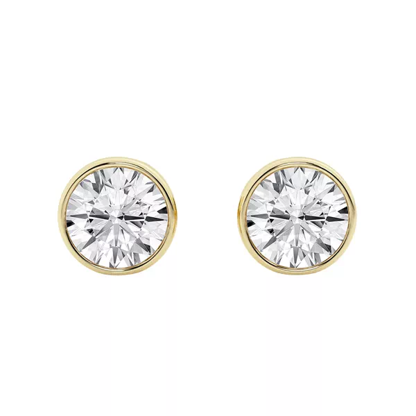 Round Lab Diamond Bezel Stud Earrings (3 ct. tw.)
