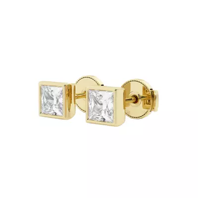 Princess Lab Grown Diamond Bezel Set Stud Earrings (1/2 ct. tw.)