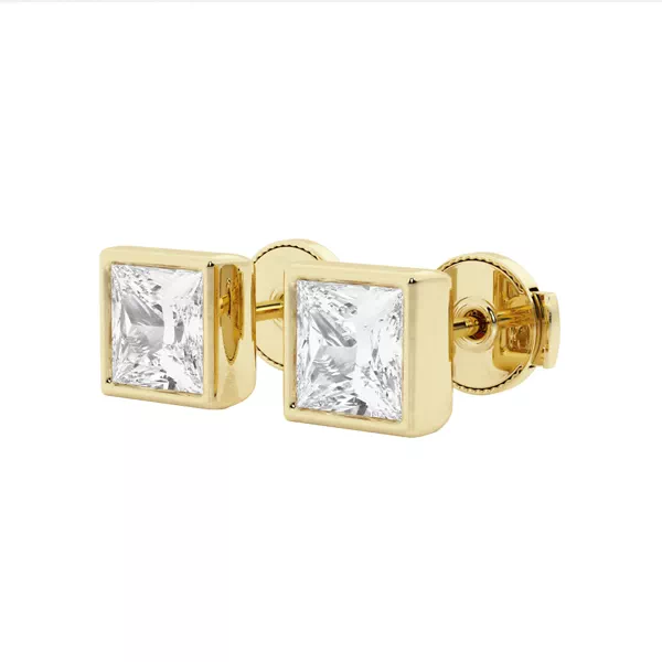 Princess Lab Grown Diamond Bezel Set Stud Earrings (1 1/2 ct. tw.)