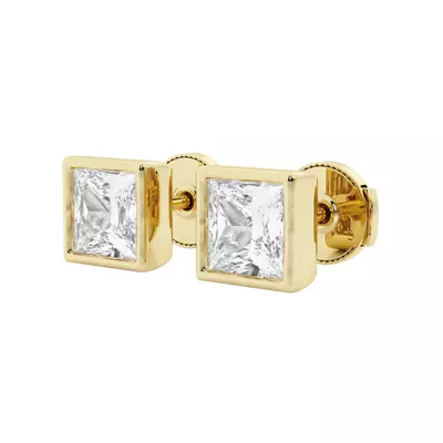 Princess Lab Grown Diamond Bezel Set Stud Earrings (3 ct. tw.)