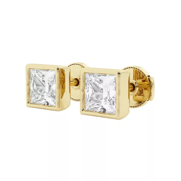 Princess Lab Grown Diamond Bezel Set Stud Earrings (3 ct. tw.)