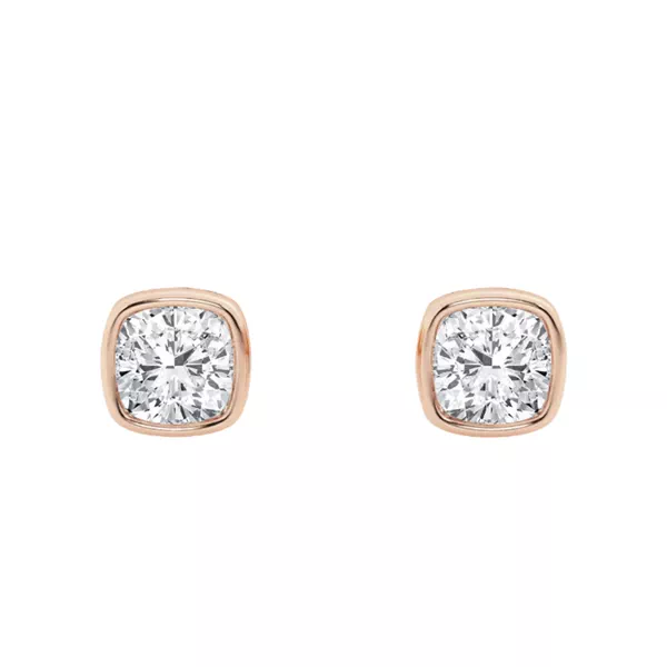 Cushion Lab Diamond Bezel Stud Earrings (1/2 ct. tw.)