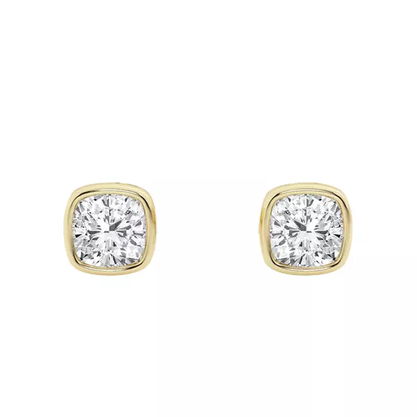 Cushion Lab Diamond Bezel Stud Earrings (1/2 ct. tw.)