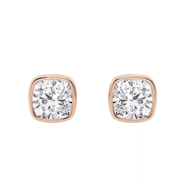 Cushion Lab Diamond Bezel Stud Earrings (1 ct. tw.)