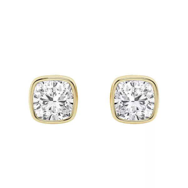 Cushion Lab Diamond Bezel Stud Earrings (1 ct. tw.)