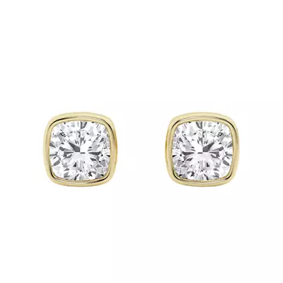 Cushion Lab Diamond Bezel Stud Earrings (1 1/2 ct. tw.)