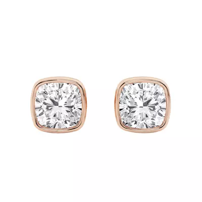 Cushion Lab Diamond Bezel Stud Earrings (2 ct. tw.)
