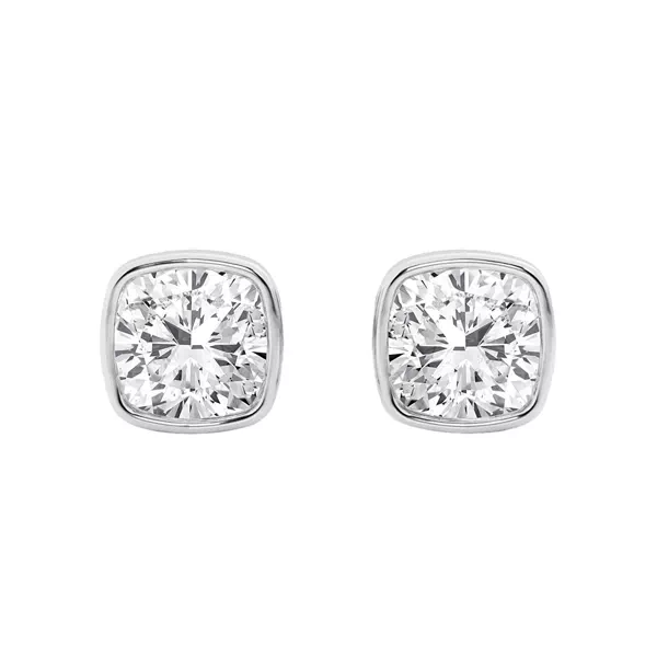 Cushion Lab Diamond Bezel Stud Earrings (2 ct. tw.)