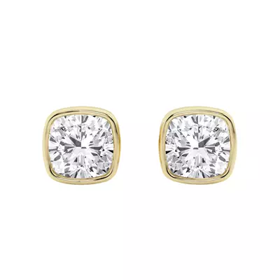 Cushion Lab Diamond Bezel Stud Earrings (2 ct. tw.)