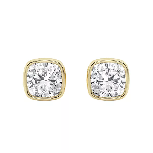 Cushion Lab Diamond Bezel Stud Earrings (2 ct. tw.)