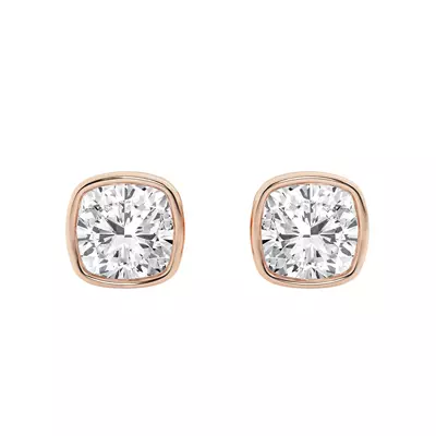 Cushion Lab Diamond Bezel Stud Earrings (3 ct. tw.)
