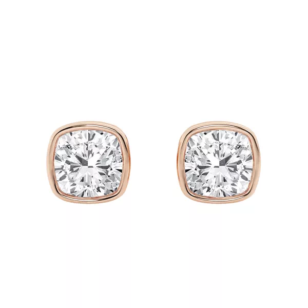 Cushion Lab Diamond Bezel Stud Earrings (3 ct. tw.)