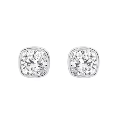 Cushion Lab Diamond Bezel Stud Earrings (3 ct. tw.)