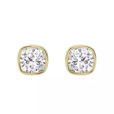 Cushion Lab Diamond Bezel Stud Earrings (3 ct. tw.)