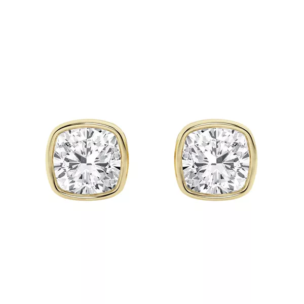 Cushion Lab Diamond Bezel Stud Earrings (3 ct. tw.)
