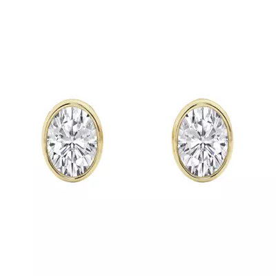 Oval Lab Diamond Bezel Stud Earrings (1/2 ct. tw.)