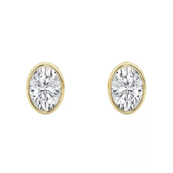 Oval Lab Diamond Bezel Stud Earrings (1/2 ct. tw.)