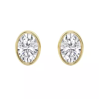 Oval Lab Diamond Bezel Stud Earrings (1 1/2 ct. tw.)