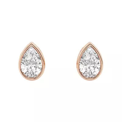 Pear Lab Diamond Bezel Stud Earrings (1/2 ct. tw.)
